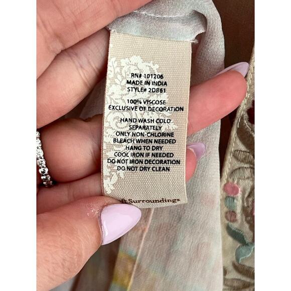 Soft Surroundings Floral Watercolor Kimono Shawl Cardigan Pastel Pink Women L/XL - Picture 8 of 10